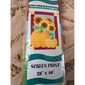 Sunflowers & Pumpkins Decorative Garden Yard Flag 28" X 40" Fall Autumn Banner